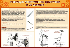 Стенд Режущие инструменты для рубки и их заточка, 0,7х1 м