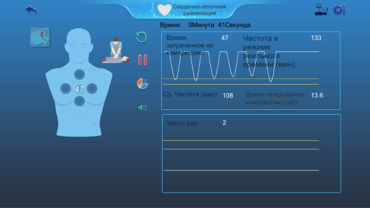 Фантом человека для отработки сердечно-легочной реанимации с подключением к ПК